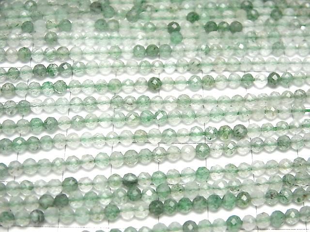 【動画】【素晴らしい輝き】グリーンアベンチュリン ラウンドカット3mm 1連(約37cm) サムネイル3