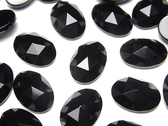【動画】オニキス オーバル ローズカット14×10mm 4個の画像