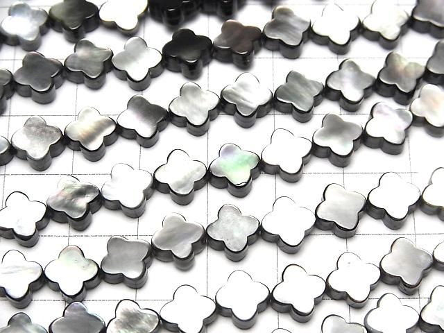 【動画】高品質ブラックシェル(黒蝶貝)AAA フラワーモチーフ8×8×3.5mm 1/4~1連(約38cm) サムネイル3