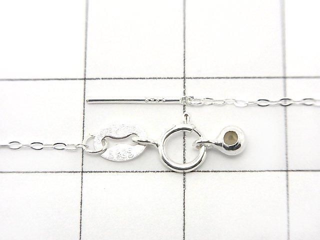 Silver925 スライドアジャスター付き 平小豆チェーン 1mm 生地 【45cm】【50cm】【60cm】 ネックレス 1本 サムネイル2