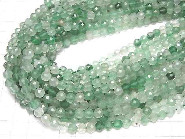 【動画】【素晴らしい輝き】グリーンアベンチュリン ラウンドカット6mm 1連(約37cm) サムネイル4