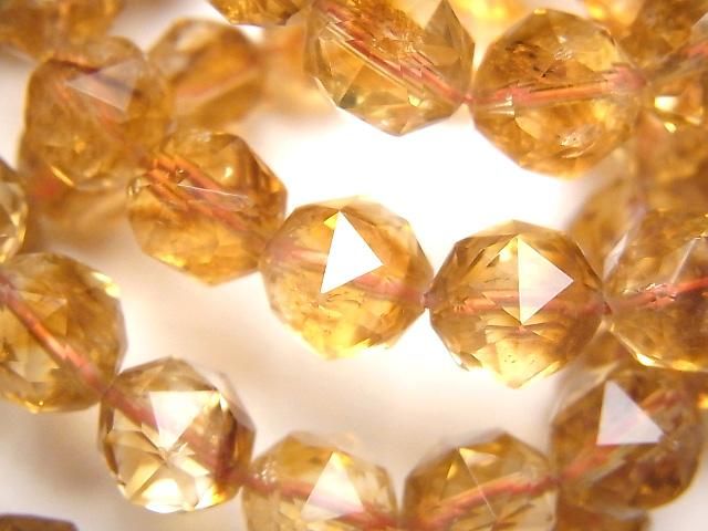 【動画】【素晴らしい輝き】ファントムシトリンAA++ スターラウンドカット10mm 1連(ブレス)の画像