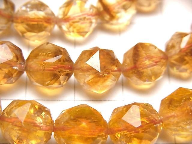 【動画】【素晴らしい輝き】ファントムシトリンAA++ スターラウンドカット10mm 1連(ブレス) サムネイル2