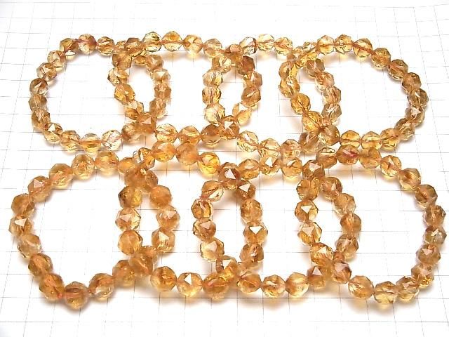 【動画】【素晴らしい輝き】ファントムシトリンAA++ スターラウンドカット10mm 1連(ブレス) サムネイル4
