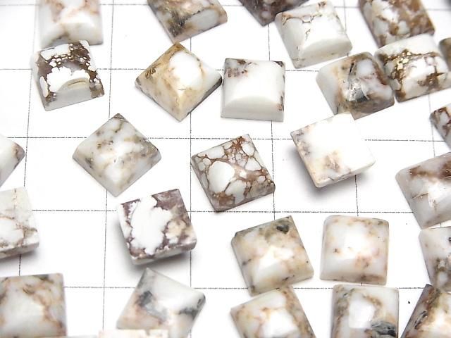 【動画】ワイルドホース スクエア カボション8×8mm 4個 サムネイル3