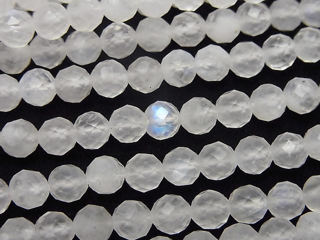 【動画】【素晴らしい輝き】ロイヤルブルームーンストーンAA+ ラウンドカット5mm 1連(約36cm)の画像