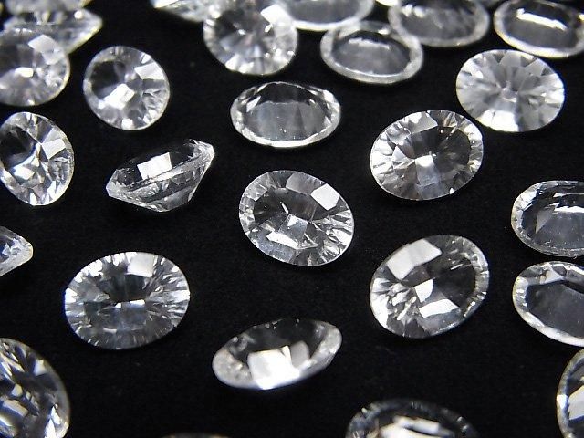 【動画】宝石質ホワイトトパーズAAA ルース オーバル コンケーブカット8×6mm 3粒の画像