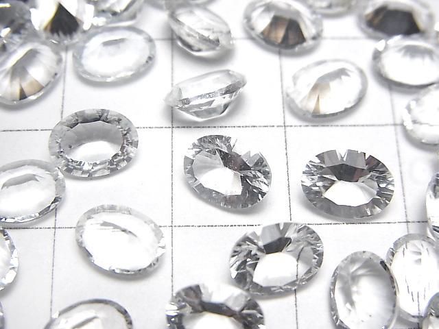 【動画】宝石質ホワイトトパーズAAA ルース オーバル コンケーブカット8×6mm 3粒 サムネイル2