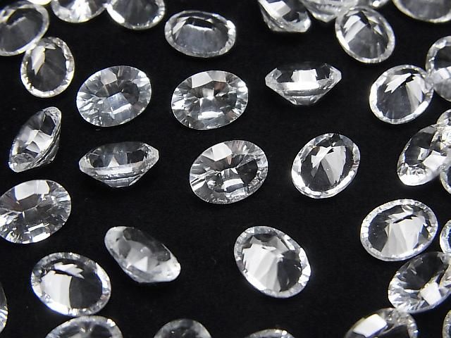 【動画】宝石質ホワイトトパーズAAA ルース オーバル コンケーブカット8×6mm 3粒 サムネイル3