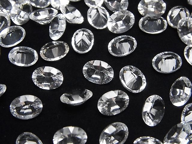 【動画】宝石質ホワイトトパーズAAA ルース オーバル コンケーブカット8×6mm 3粒 サムネイル4