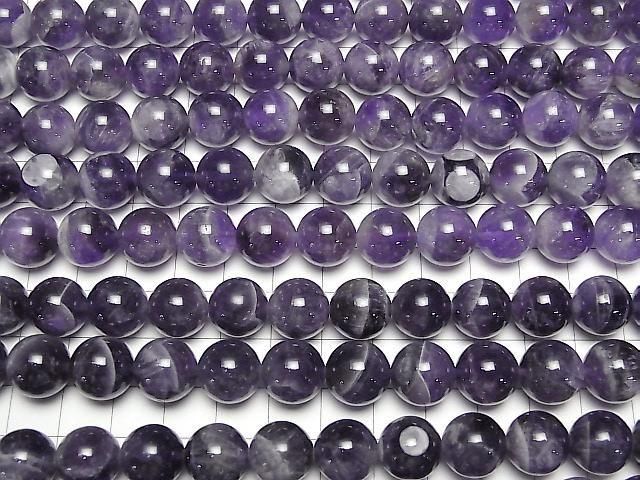 【動画】ストライプアメジスト ラウンド12mm 1連(約36cm) サムネイル3
