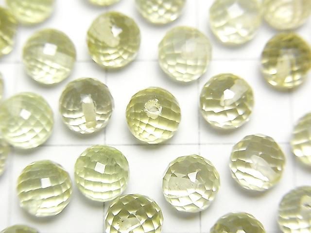 【動画】宝石質レモンクォーツAAA 片穴ラウンドカット6mm 4粒 サムネイル2