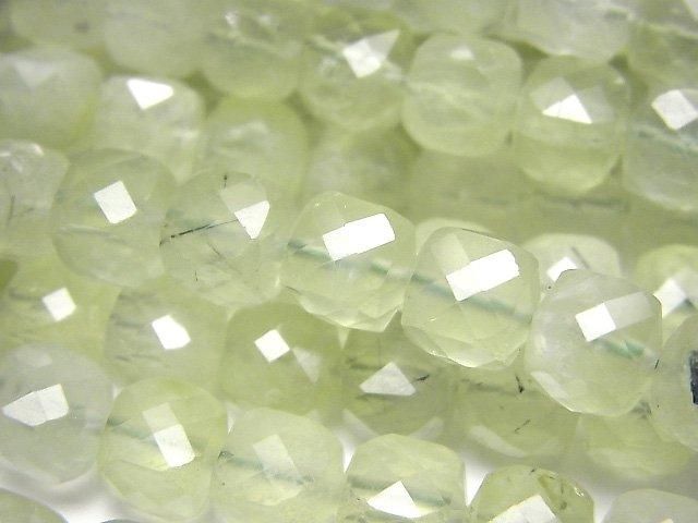 【動画】【素晴らしい輝き】宝石質プレナイトAAA- キューブカット8×8×8mm 半連/1連(約36cm)の画像