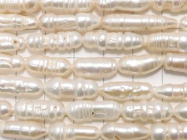 【動画】淡水真珠 ケシパールAA 縞入りバロック ホワイト 1連(約37cm) サムネイル2