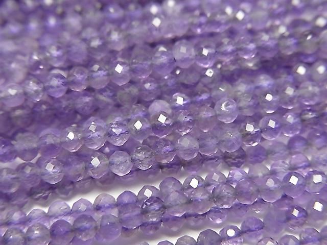 【動画】【素晴らしい輝き】アメジストAA+ ラウンドカット2mm 1連(約37cm)の画像