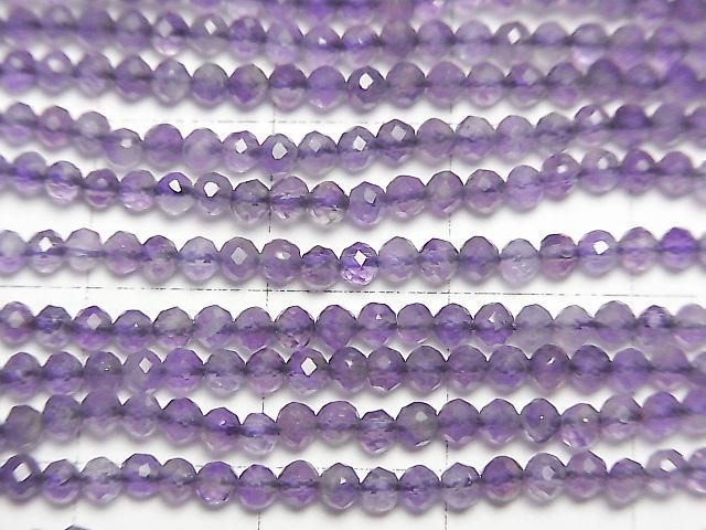 【動画】【素晴らしい輝き】アメジストAA+ ラウンドカット2mm 1連(約37cm) サムネイル2