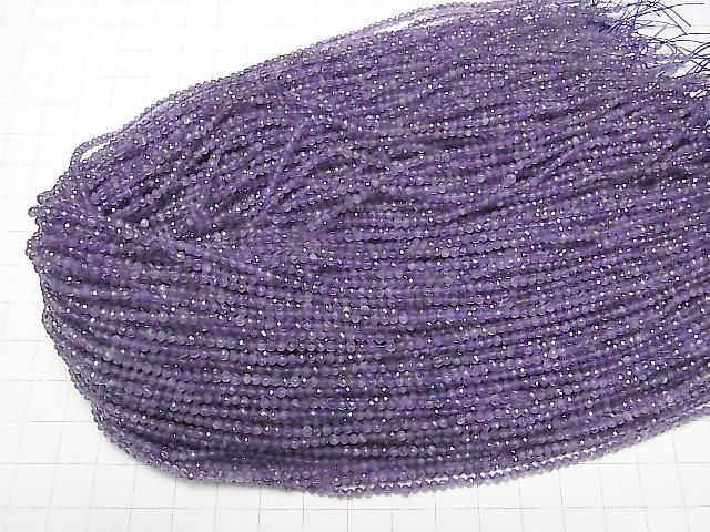【動画】【素晴らしい輝き】アメジストAA+ ラウンドカット2mm 1連(約37cm) サムネイル4
