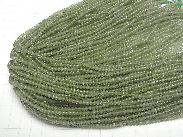 【動画】【素晴らしい輝き】グリーンアパタイトAA++ ボタンカット4×4×3mm 1連(約37cm) サムネイル4