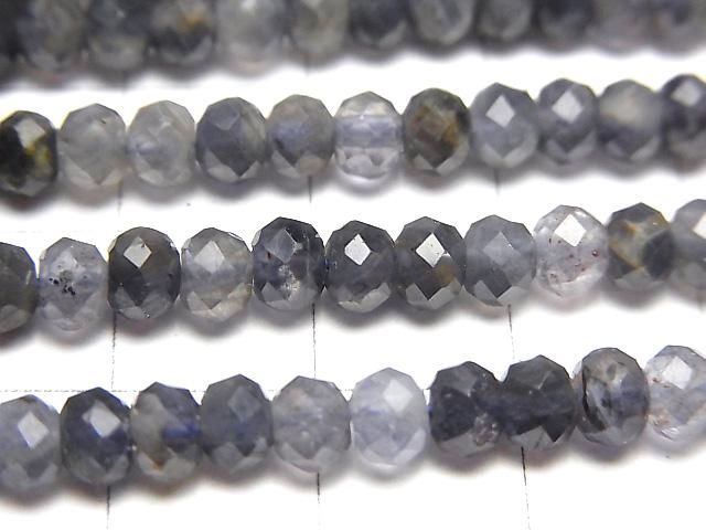 【動画】【素晴らしい輝き】アイオライトAA ボタンカット5×5×3.5mm 1連(約37cm) サムネイル2