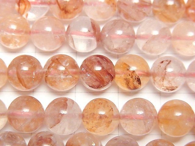 【動画】レッドヘマタイトクォーツAAA ラウンド8mm 半連/1連(約36cm) サムネイル2