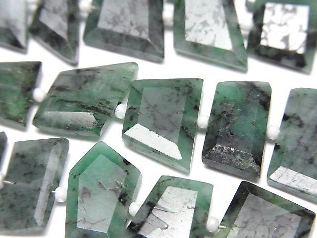 【動画】ブラジル産エメラルドAA ラフスライスカット 1連(約17cm)の画像