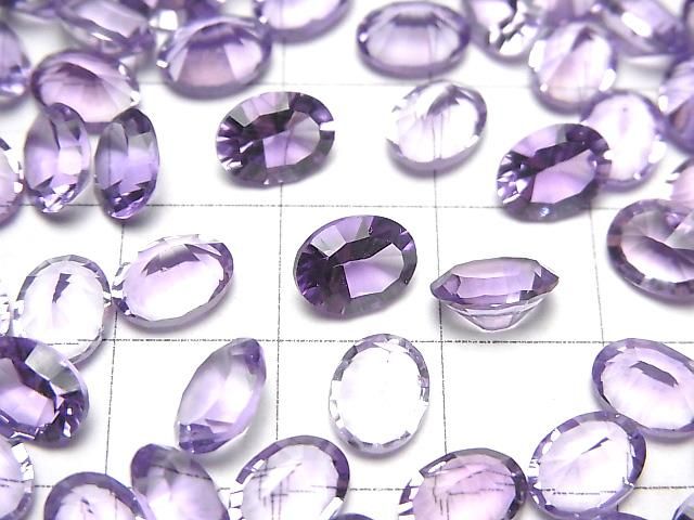 【動画】宝石質アメジストAAA ルース オーバル コンケーブカット8×6mm 3粒 サムネイル2