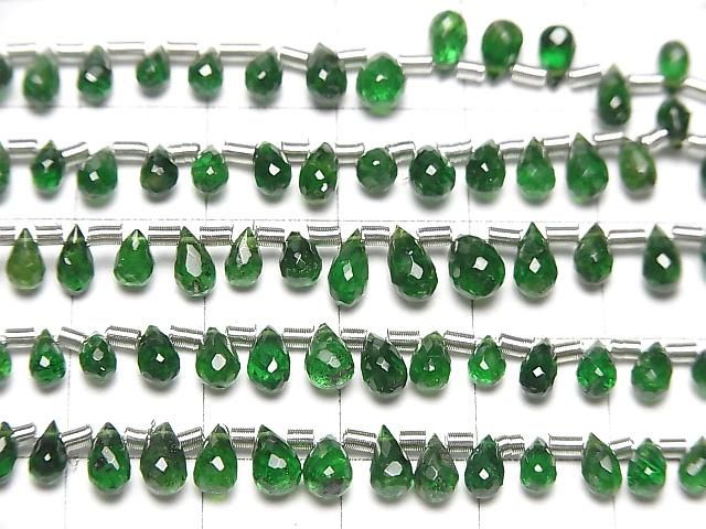 【動画】宝石質ツァボライトAA++ ドロップ ブリオレットカット 半連/1連(約18cm) サムネイル3