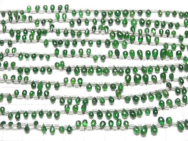 【動画】宝石質ツァボライトAA++ ドロップ ブリオレットカット 半連/1連(約18cm) サムネイル4
