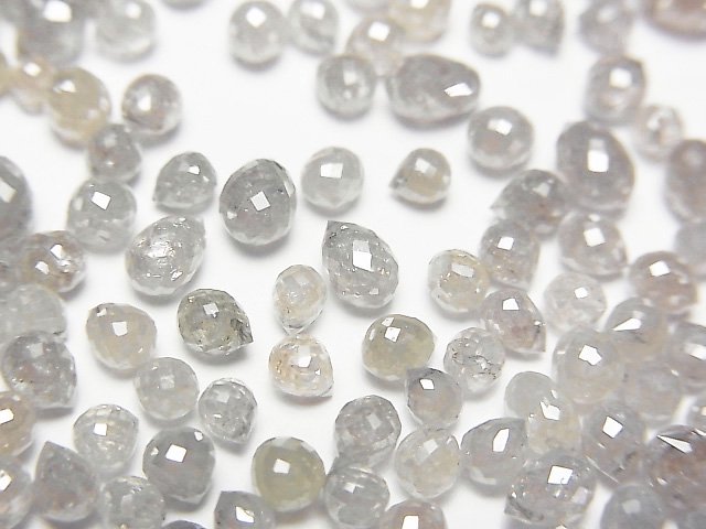 グレーダイヤモンド　3種のボタンカット計24粒ハンドメイド