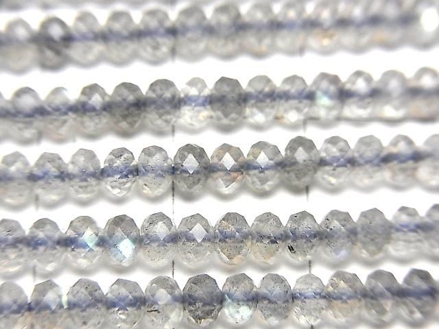 【動画】【素晴らしい輝き】宝石質ラブラドライトAAA ボタンカット4×4×2mm 1連(約36cm) サムネイル2