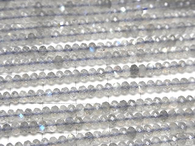 【動画】【素晴らしい輝き】宝石質ラブラドライトAAA ボタンカット4×4×2mm 1連(約36cm) サムネイル3