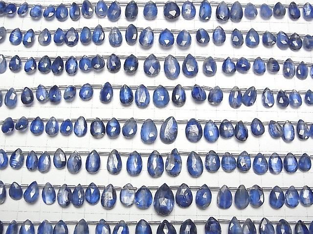 【動画】宝石質カイヤナイトAA++ ペアシェイプ ブリオレットカット 半連/1連(約18cm) サムネイル4