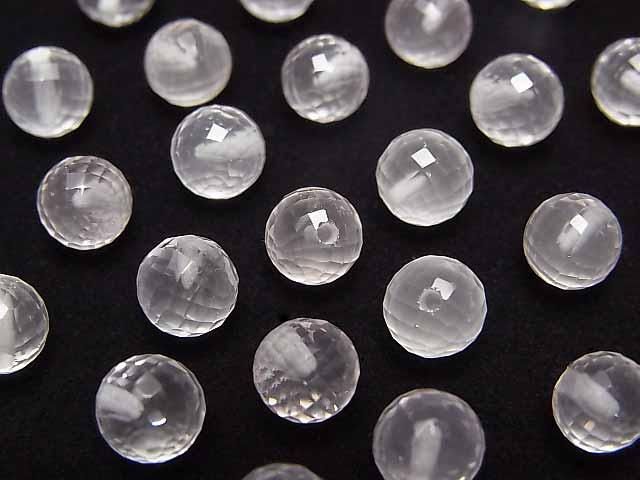 【動画】宝石質ローズクォーツAAA 片穴ラウンドカット6mm 4粒の画像