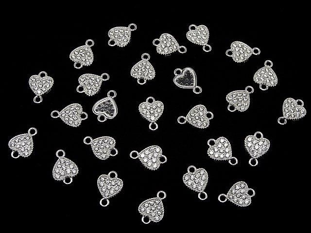 Silver925 ジョイントパーツ ハートモチーフ(CZ付)7×7.5×1.5mm 生地 1個 サムネイル4