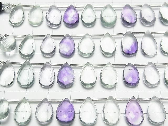 【動画】【極上カット】フローライトAAA ペアシェイプ ブリオレットカット 1連(8粒) サムネイル3