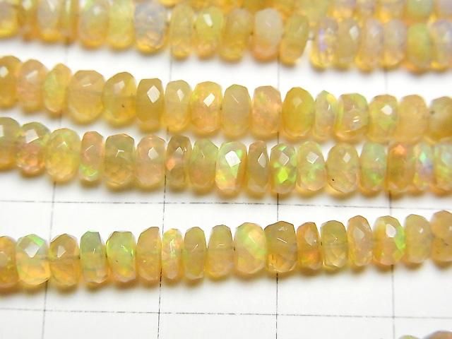 【動画】宝石質エチオピア産オパールAAA- ボタンカット 半連/1連(約40cm) サムネイル2