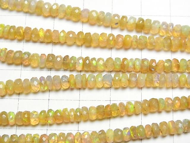 【動画】宝石質エチオピア産オパールAAA- ボタンカット 半連/1連(約40cm) サムネイル3