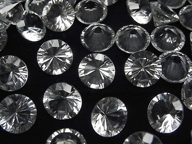 【動画】宝石質ホワイトトパーズAAA ルース ラウンド コンケーブカット10×10mm 1粒の画像