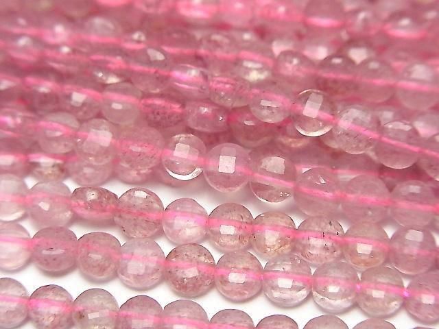 【素晴らしい輝き】ピンクエピドートAAA- コインカット4×4×2.5mm 1連(約37cm)の画像