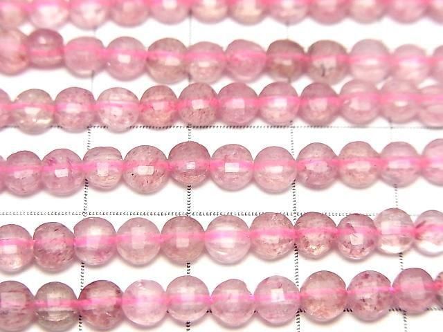 【素晴らしい輝き】ピンクエピドートAAA- コインカット4×4×2.5mm 1連(約37cm) サムネイル2