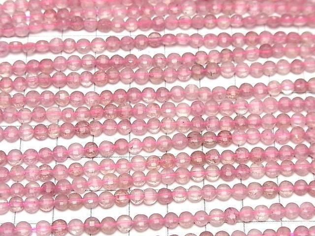 【素晴らしい輝き】ピンクエピドートAAA- コインカット4×4×2.5mm 1連(約37cm) サムネイル3