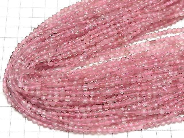 【素晴らしい輝き】ピンクエピドートAAA- コインカット4×4×2.5mm 1連(約37cm) サムネイル4