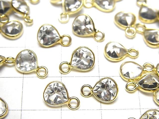 【動画】宝石質ホワイトトパーズAAA- 枠留めマロンファセットカット6×6mm 18KGP 3個 サムネイル2