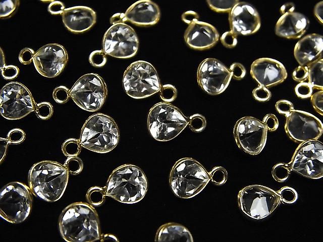 【動画】宝石質ホワイトトパーズAAA- 枠留めマロンファセットカット6×6mm 18KGP 3個 サムネイル4