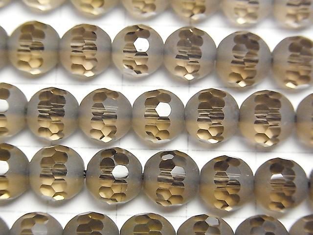 【動画】カットライン入りフロストスモーキークォーツAAA ラウンド8mm 半連/1連(約38cm) サムネイル2