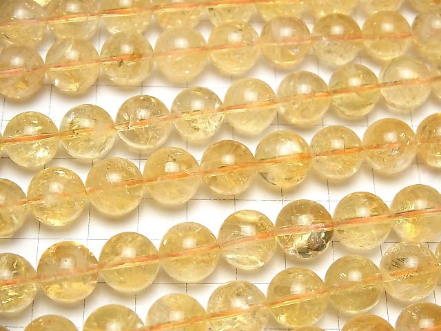 シトリン ラウンド12mm 1連｜天然石ビーズの卸問屋・通販ケンケンジェムズ