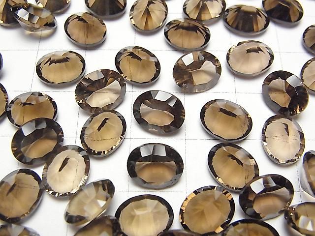 【動画】宝石質スモーキークォーツAAA ルース オーバル コンケーブカット10×8mm 2粒 サムネイル3