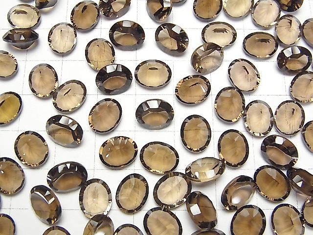 【動画】宝石質スモーキークォーツAAA ルース オーバル コンケーブカット10×8mm 2粒 サムネイル4