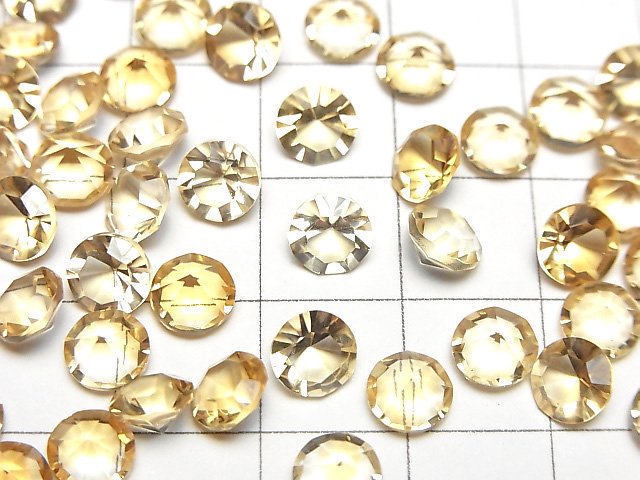 【動画】宝石質シトリンAAA ルース ラウンド コンケーブカット6×6mm 4粒 サムネイル2