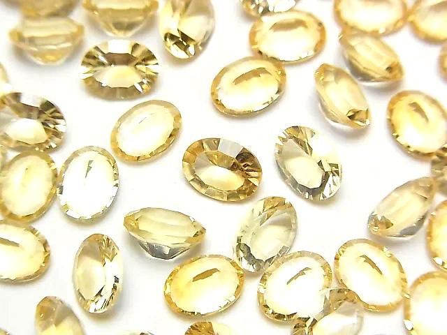 【動画】宝石質シトリンAAA ルース オーバル コンケーブカット8×6mm 4粒の画像